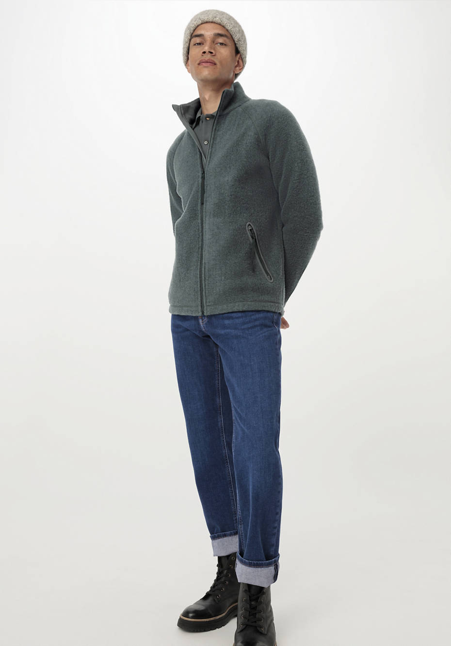 Wollfleece-Jacke aus reiner Bio-Merinowolle