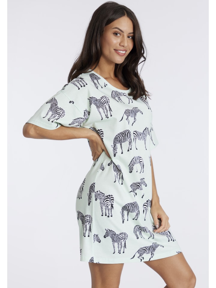 VIVANCE DREAMS Sleepshirt in mint-gemustert günstig kaufen