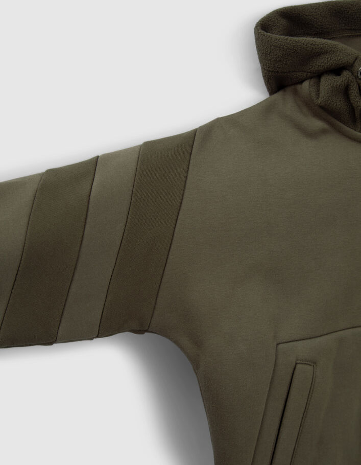 Cardigan kaki contrecollé polaire garçon