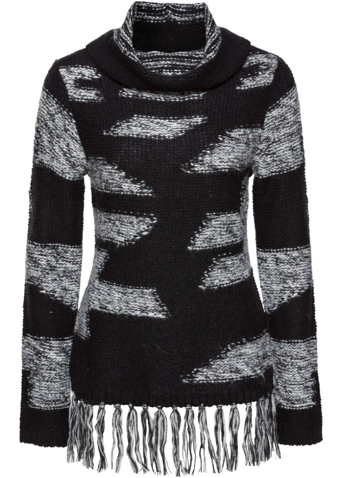 Strickpullover mit Fransen
