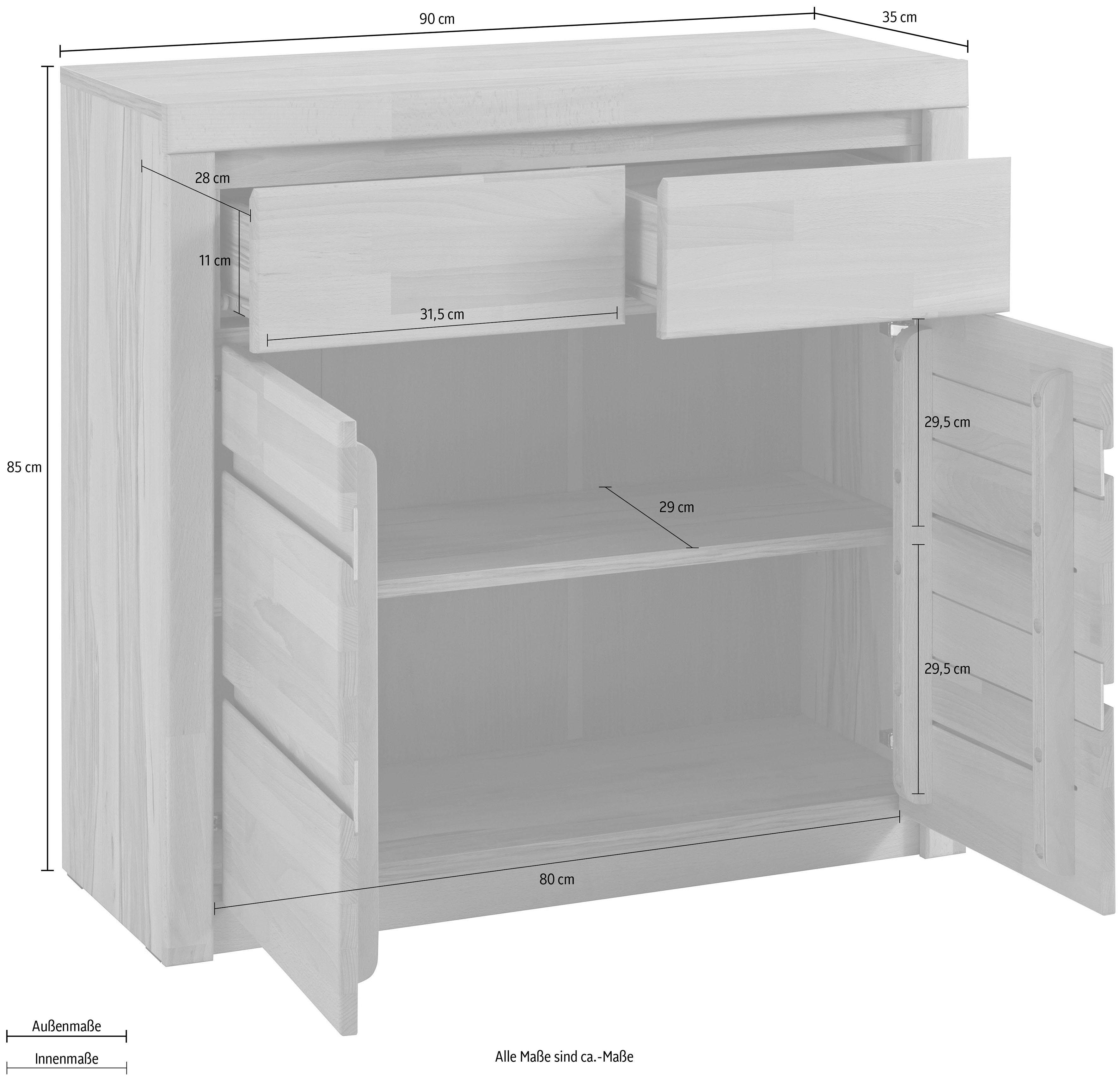Woltra Kommode Silkeborg, Breite 90 cm