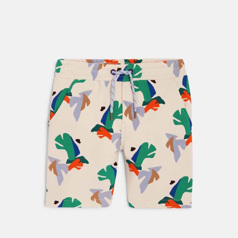 Bermuda garçon beige à motifs feuilles géométriques Catimini