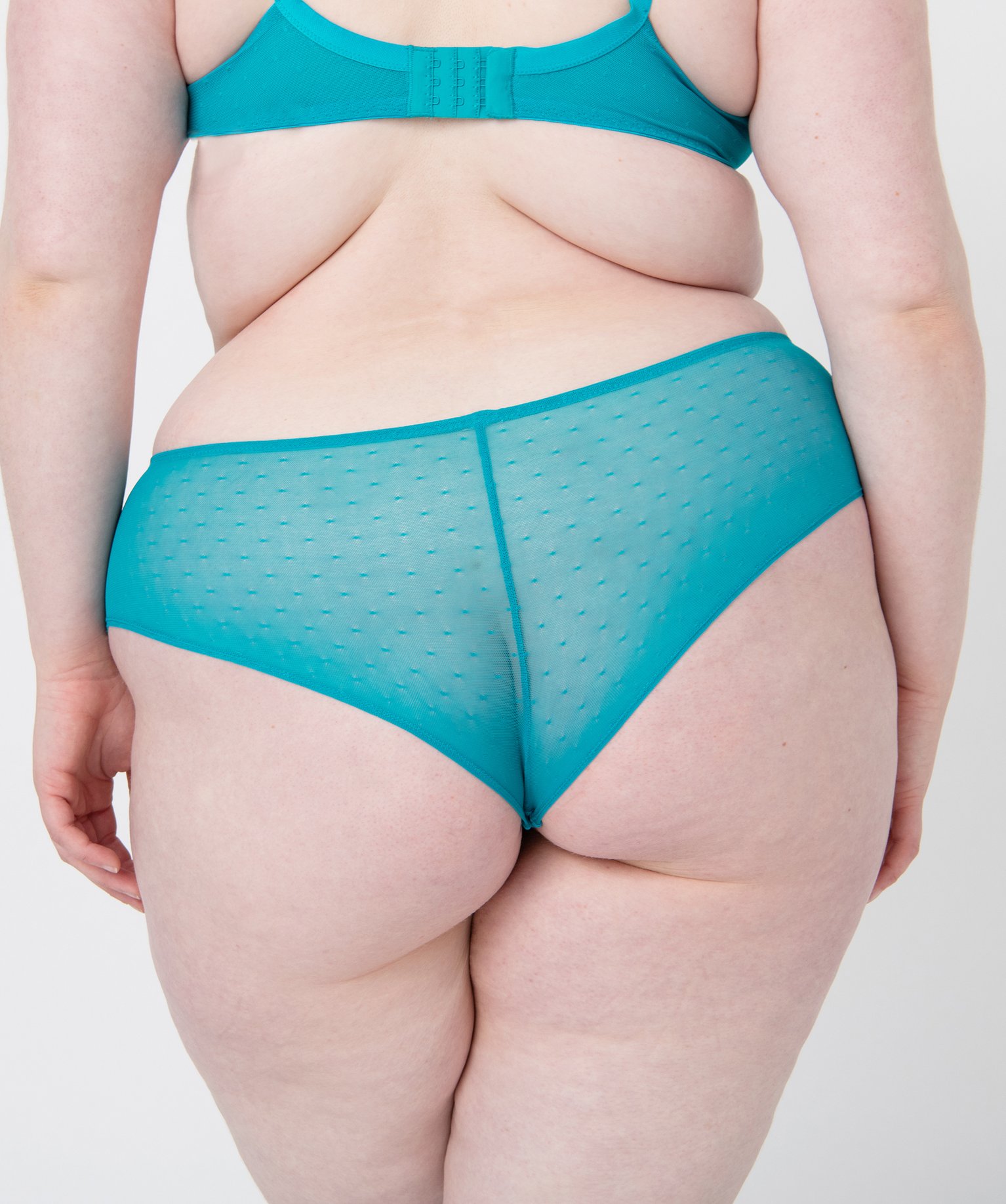 Shorty en dentelle et tulle femme grande taille bleu | GEMO