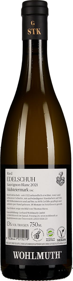 Wohlmuth Sauvignon Blanc Ried Edelschuh Große STK Lage 2021