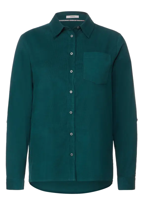 CECIL Cordbluse mit Hemdkragen