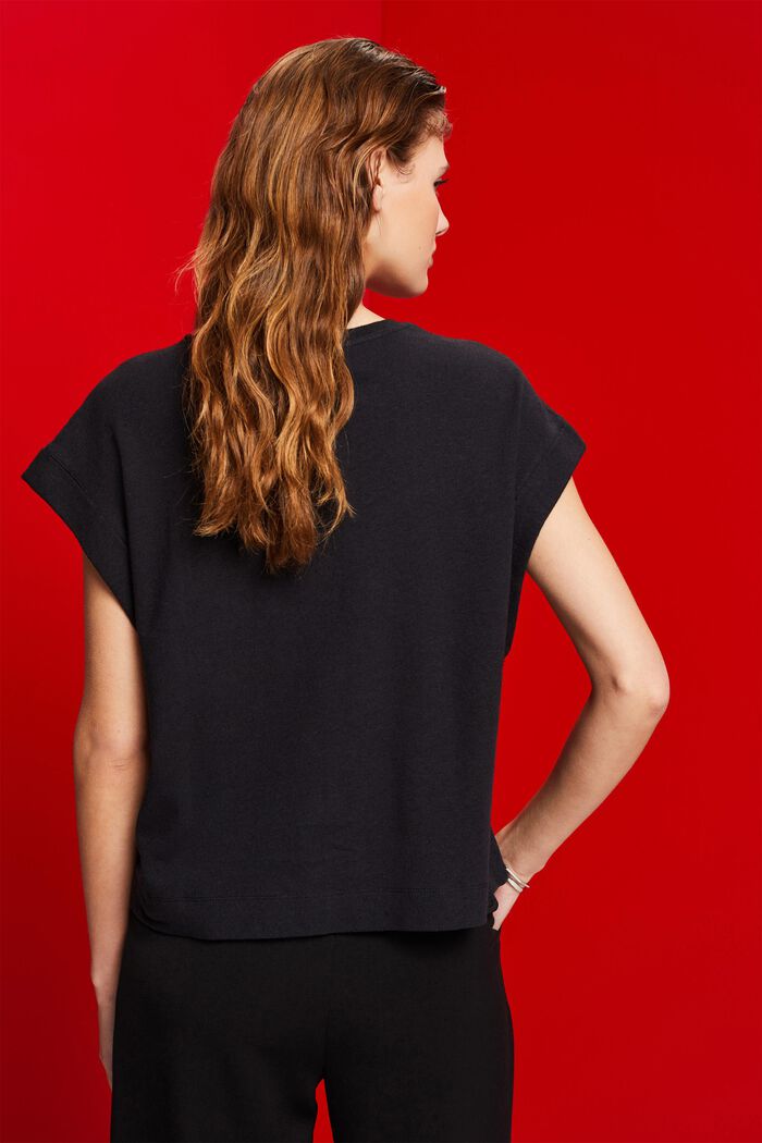 T-Shirt aus Baumwoll-Leinen-Mix