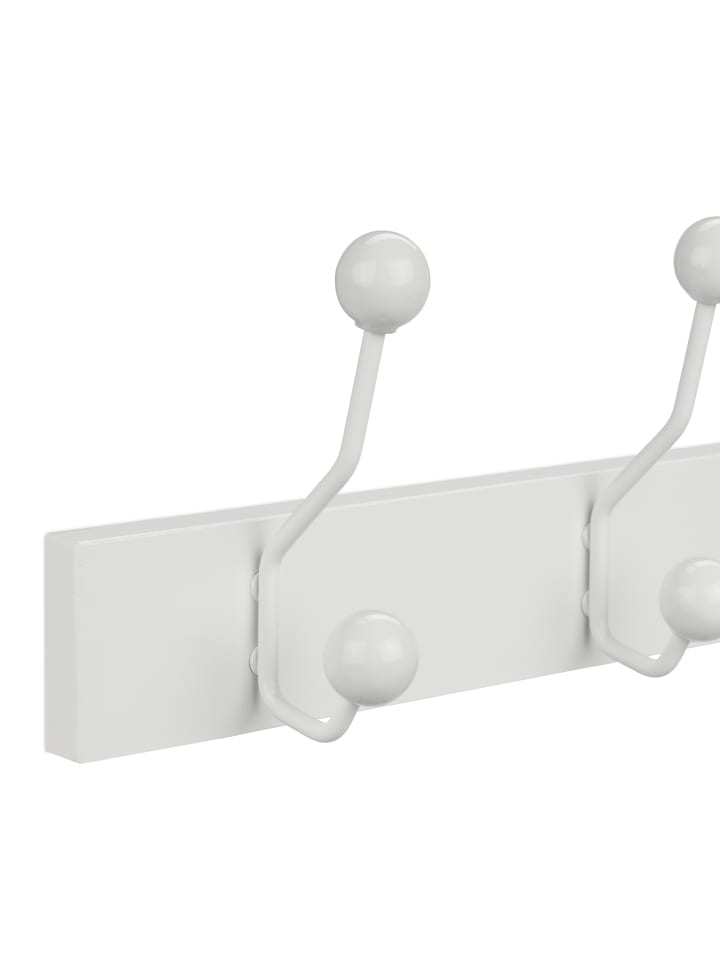 relaxdays Garderobenleiste in Weiß - (B)65 x (H)14 x (T)7 cm günstig kaufen onesize