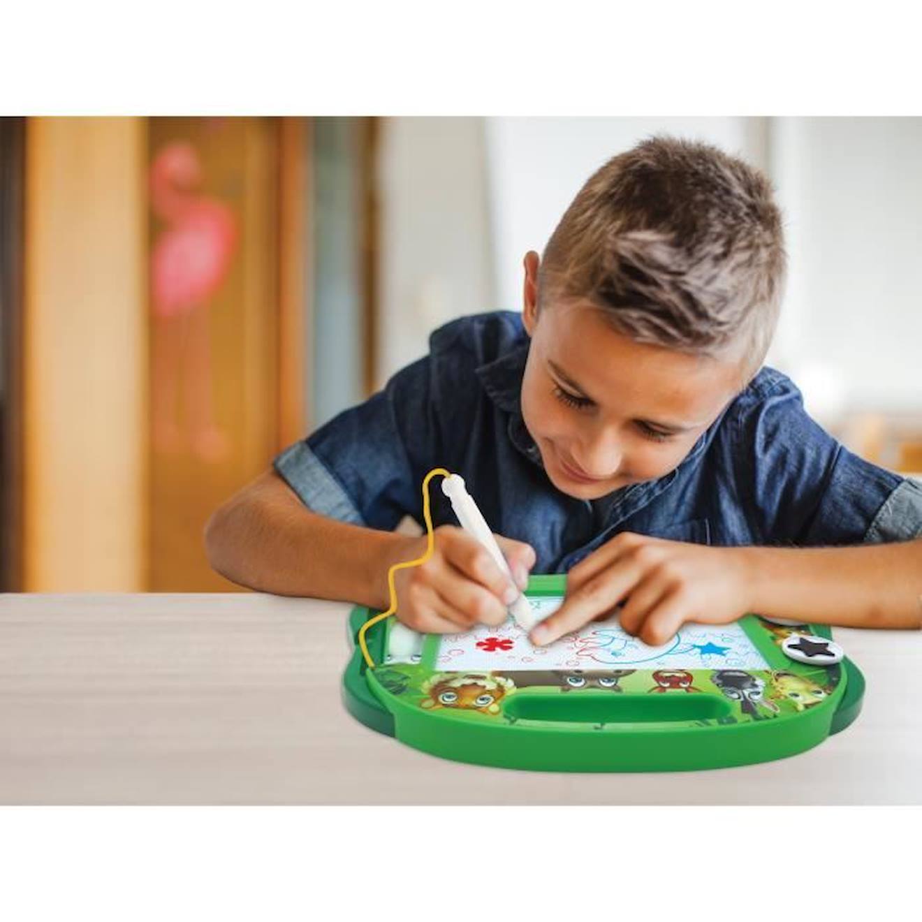 Ardoise magique Animaux format A5 avec accessoires magnétiques pour dessiner en couleurs