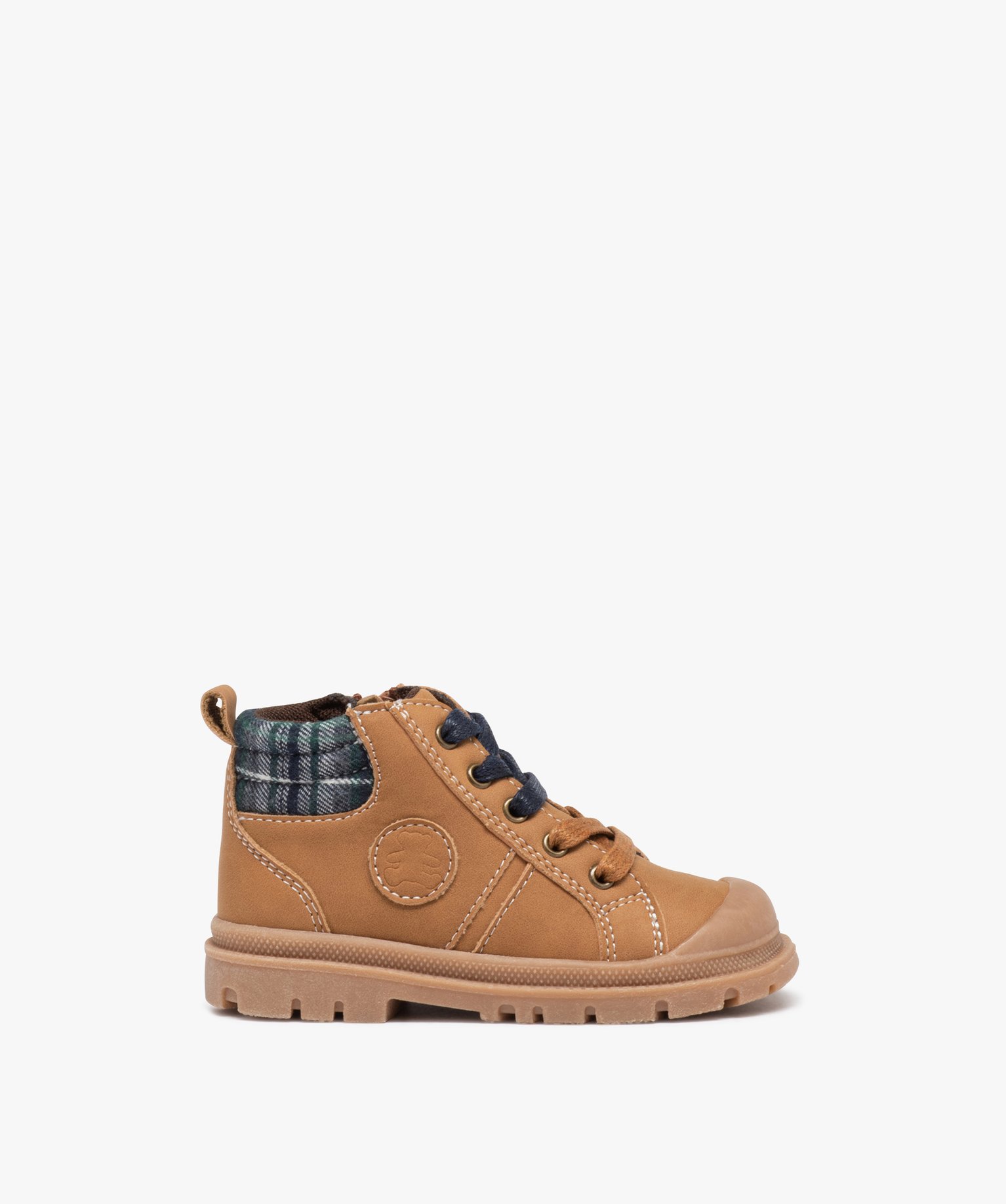 Boots doublé à lacets et zip bébé Garçon - LuluCastagnette camel | GEMO