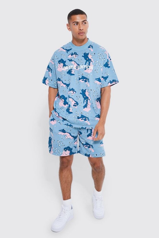 Oversize Camouflage T-Shirt-Set