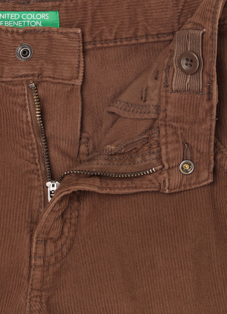 Pantaloni cargo din catifea reiată Benetton cu picior drept