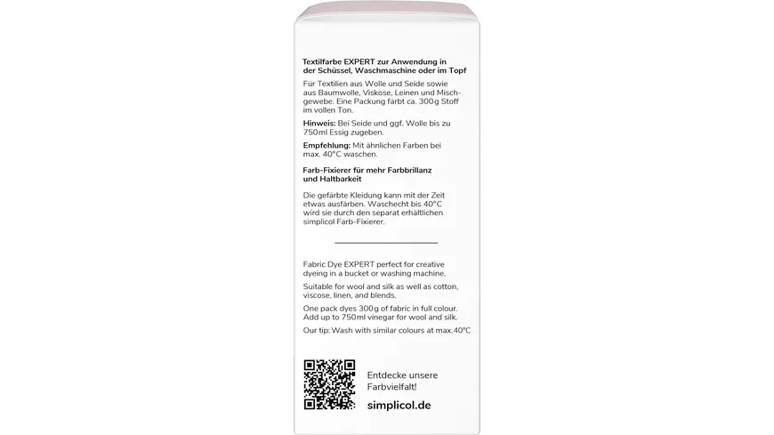 simplicol Textilfarbe Expert Strawberry-Cream 150 g