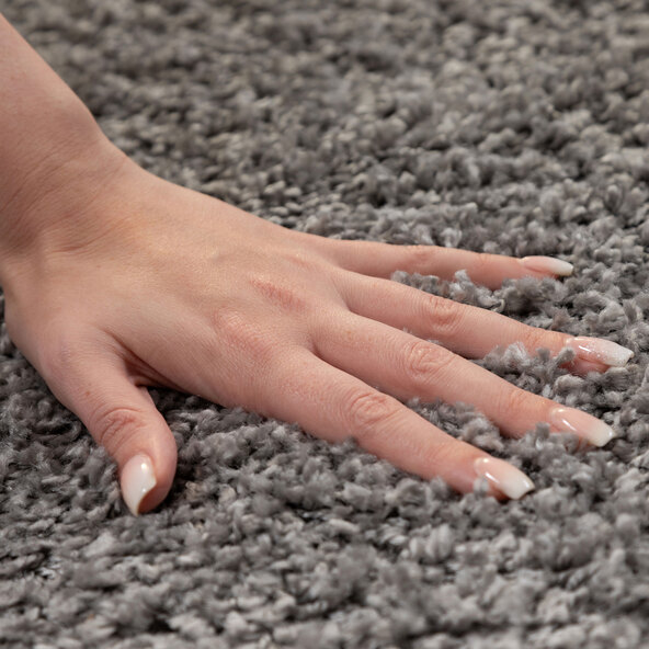 Hochflor Teppich, 160x230 cm, hellgrau