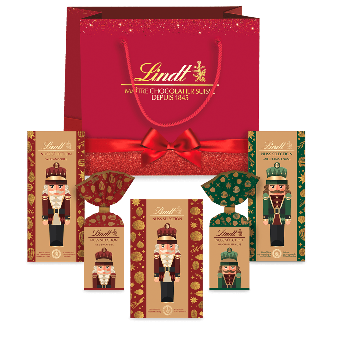 Lindt Nuss Sélection Weihnachtsgeschenkset, 625g