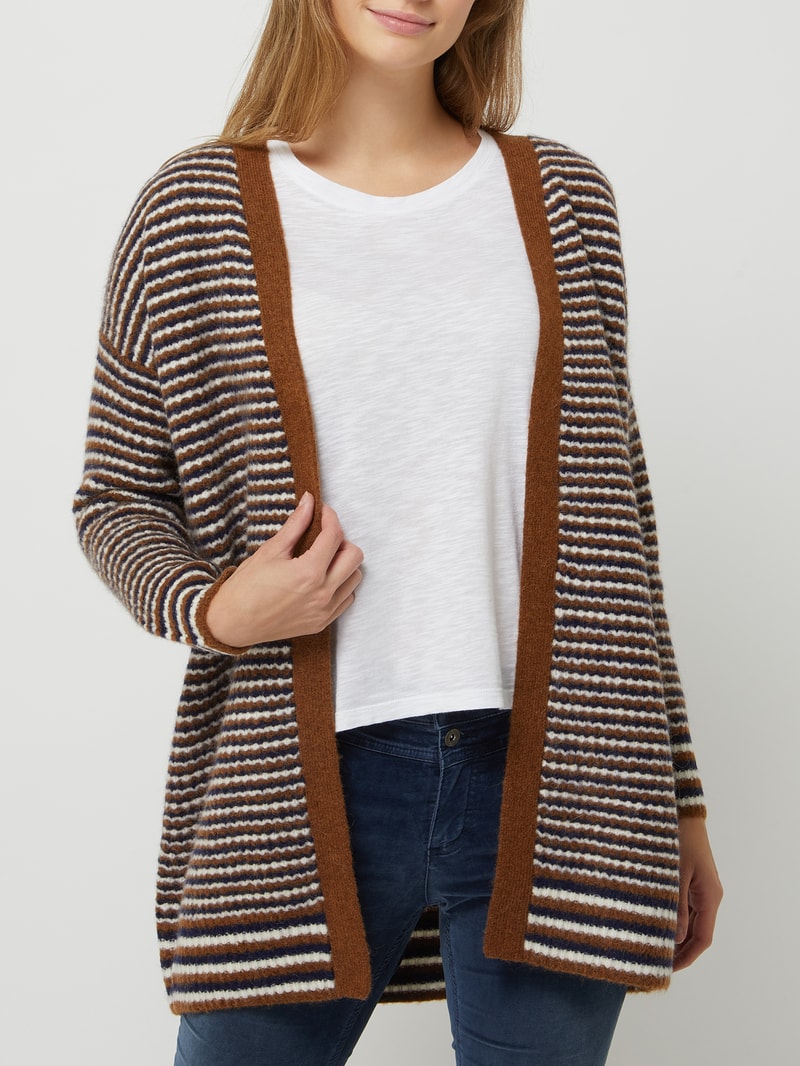 Oversized Cardigan aus Alpakamischung in dunkelblau