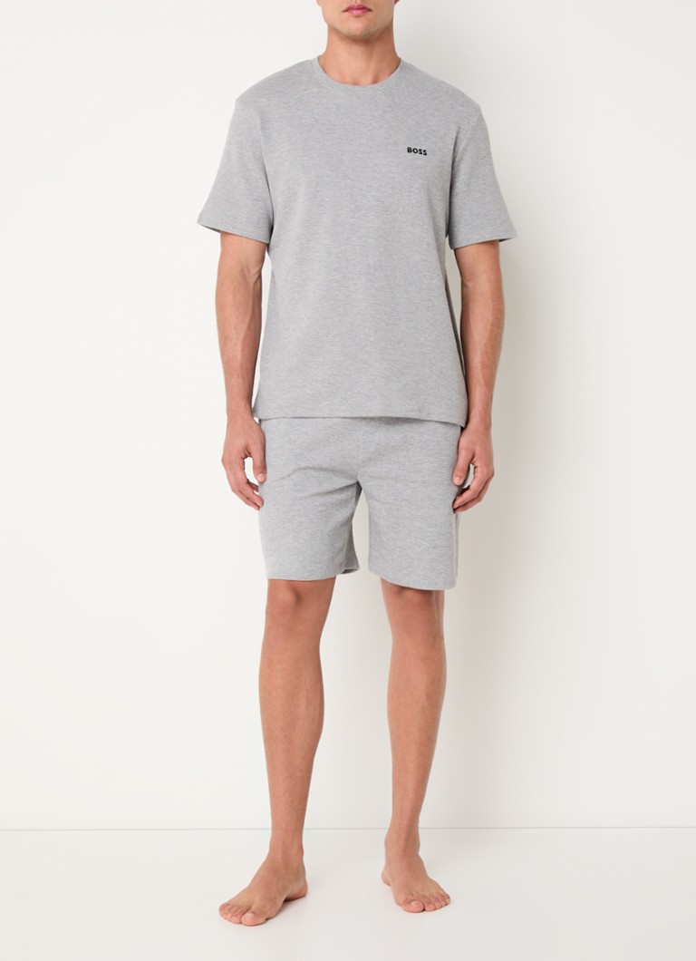 HUGO BOSS textured pajama top with logo