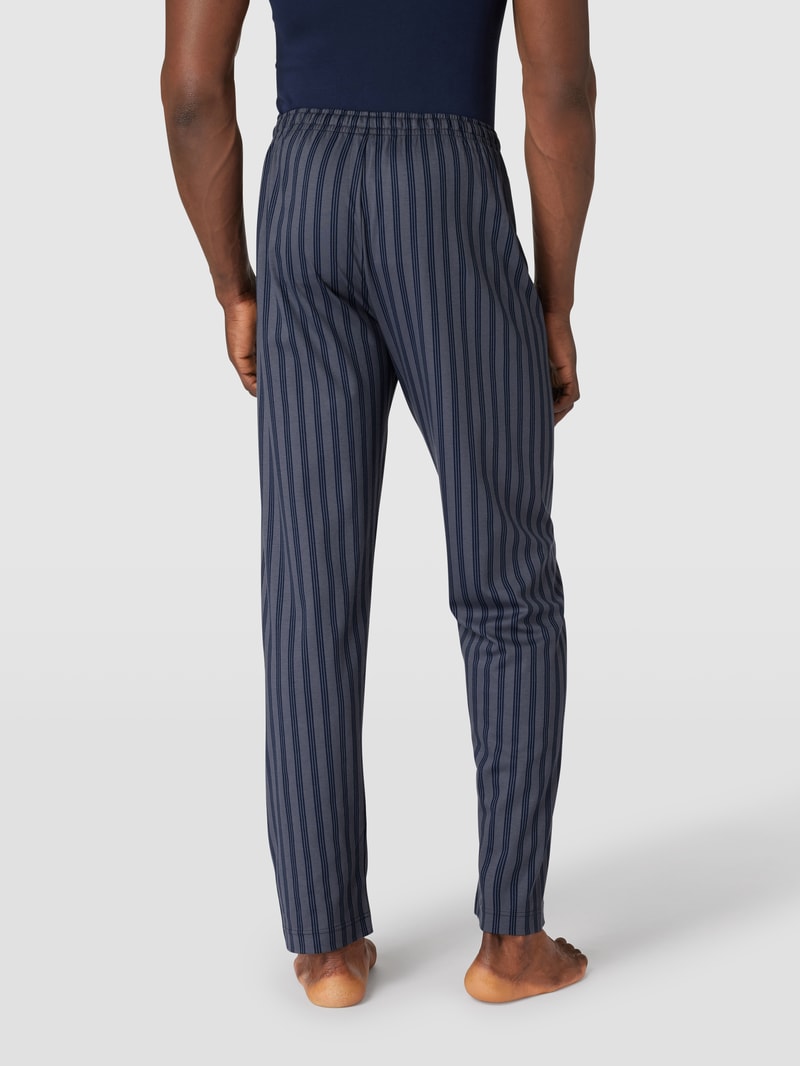 Pyjama-Hose aus Baumwolle mit Streifenmuster in mittelgrau