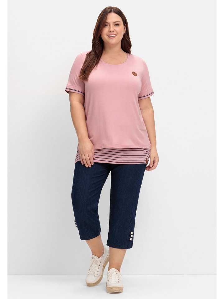 sheego Longshirt in rosé günstig kaufen 40