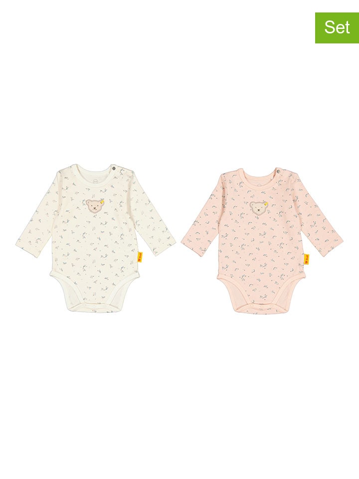 Steiff 2er-Set: Bodys in Weiß/ Rosa günstig kaufen