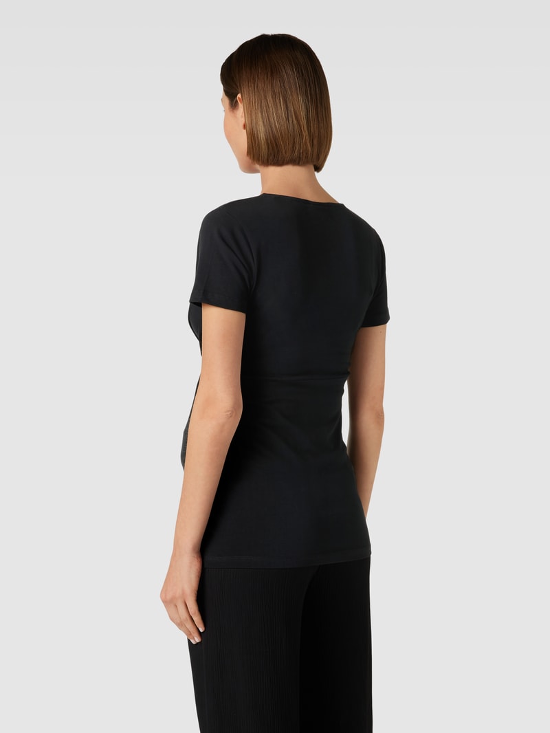 Umstands-T-Shirt mit V-Ausschnitt Modell 'TESS' in schwarz