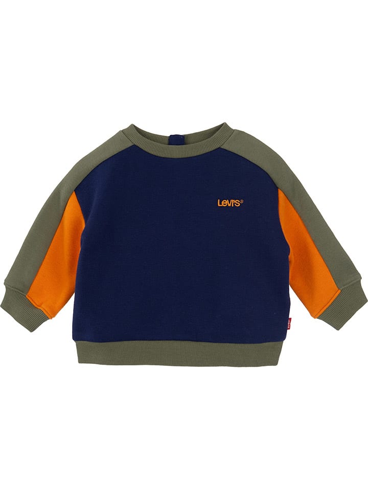 Levi's Kids Sweatshirt in Dunkelblau/ Orange/ Khaki günstig kaufen