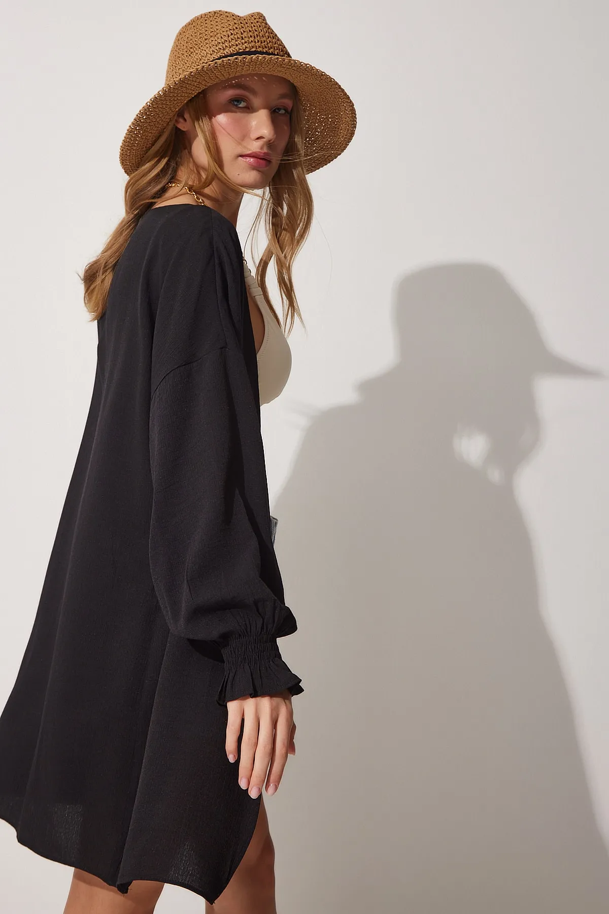 Happiness İstanbul  Kimono & Kaftan - Schwarz - Regular Fit
