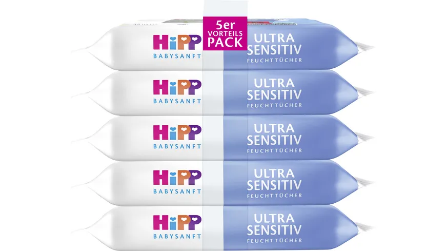 HIPP Babysanft Ultra Sensitiv Feuchttücher 5er Vorteilspack