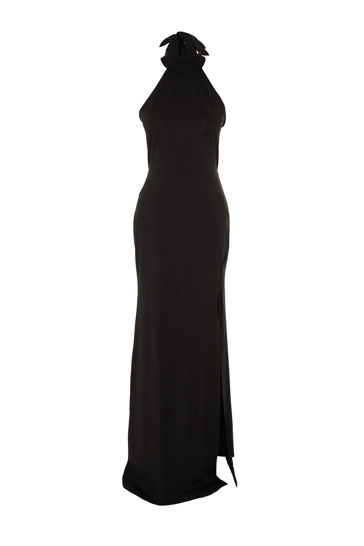Trendyol Collection  Schwarzes langes Abendkleid aus Strick TPRSS23AE00040