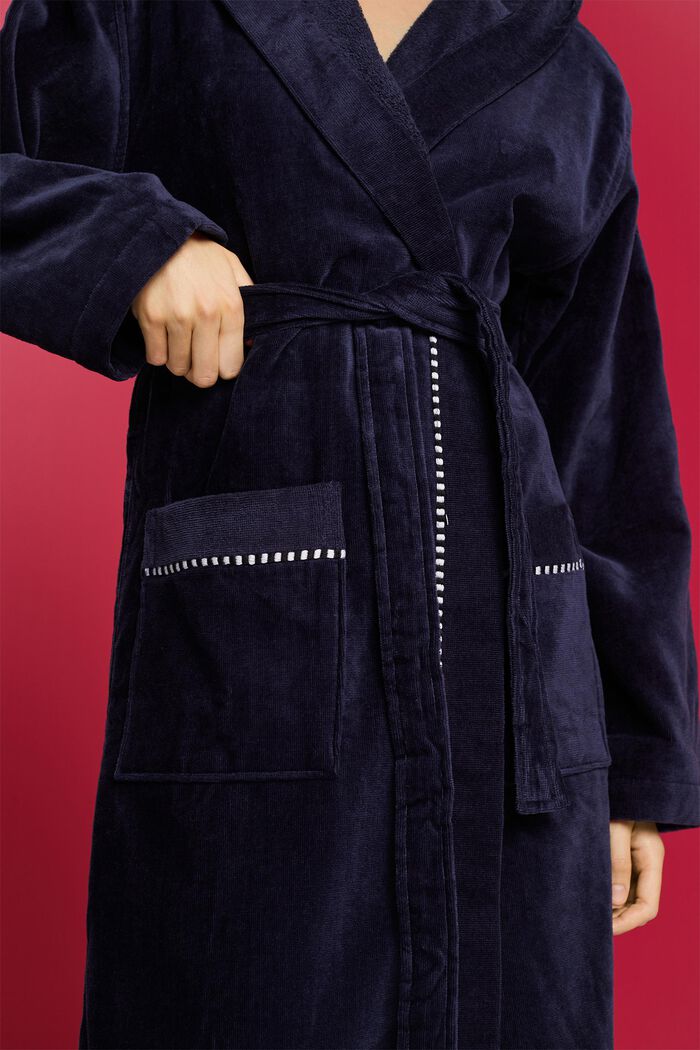 Velours-Bademantel, 100% Baumwolle