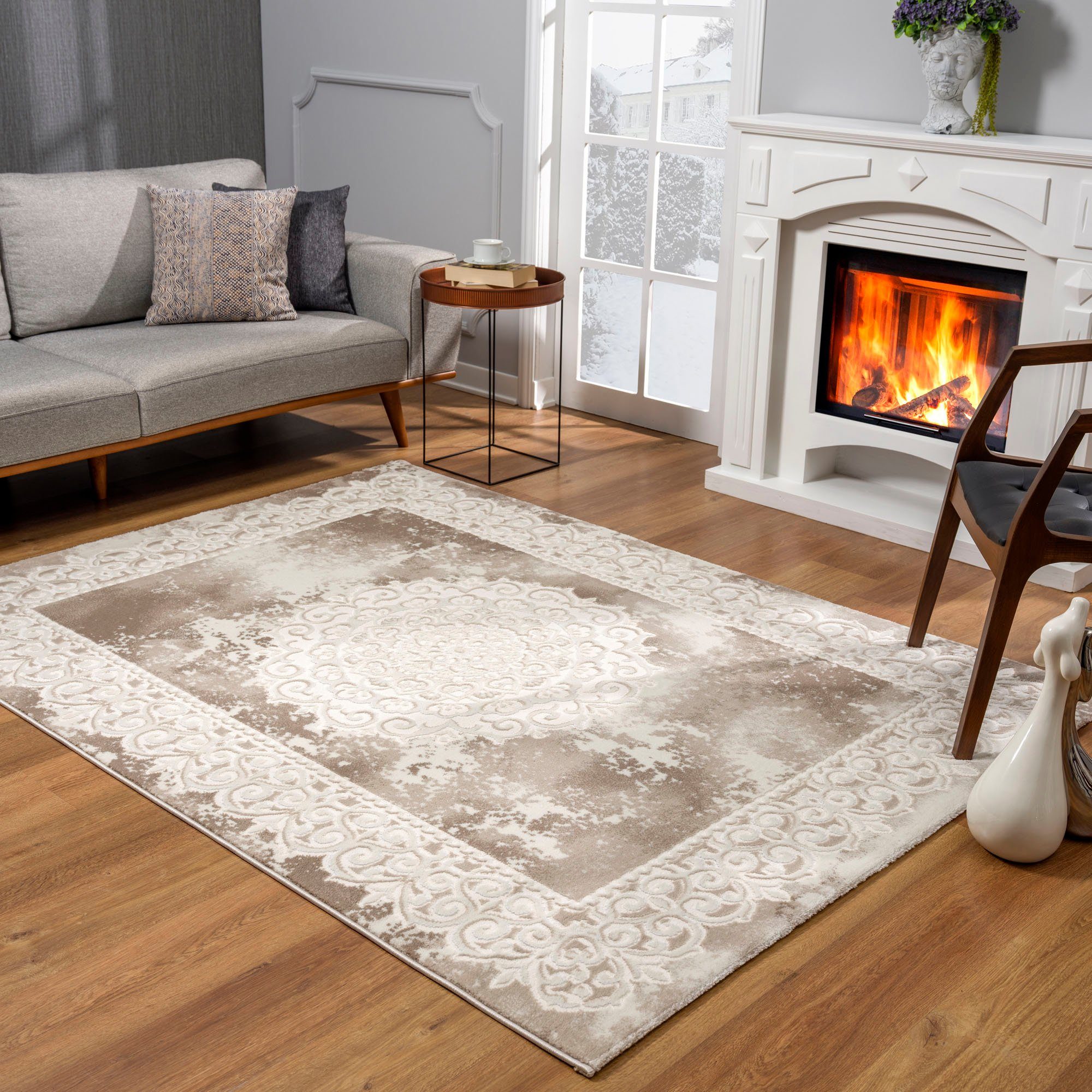 Teppich Harmony 3205, Sanat, rechteckig, Höhe: 12 mm, Wohnzimmer, Orient Optik, Kurzflor, modern, Schlafzimmer