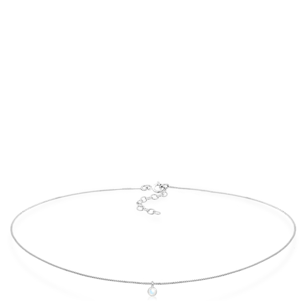 Elli Elli by Julie & Grace Collier Femme Pendentif Choker Pierre de Lune en Argent Ste collier