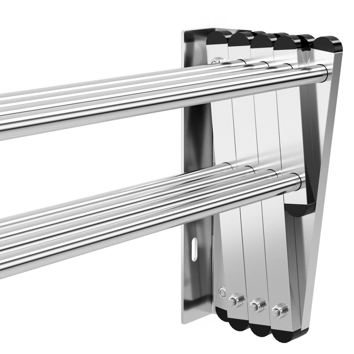 COSTWAY Wäscheständer zur Wandmontage, mit 8 Stangen, Edelstahl