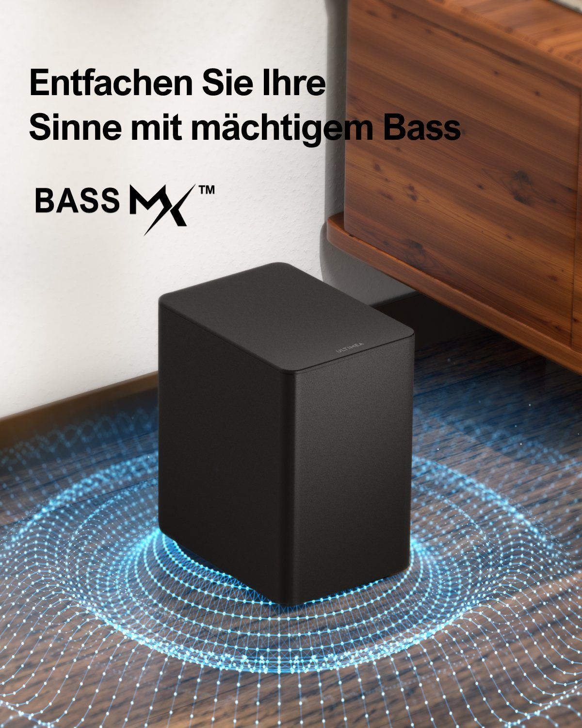 Ultimea Poseidon D60 5.1-Kanal Dolby Atmos Soundbar (410 W, Dolby Atmos, Einstellbarer Surround Sound und Bass, HDMI eARC)