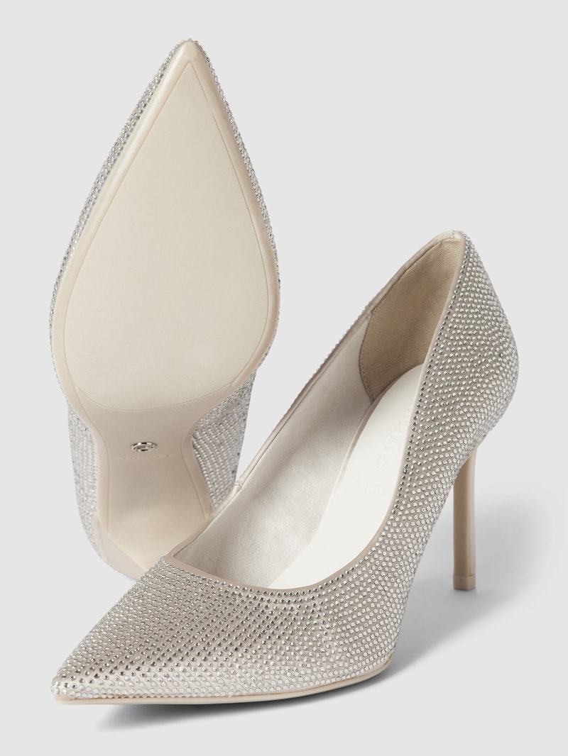 Pumps mit Zierbesatz in silber