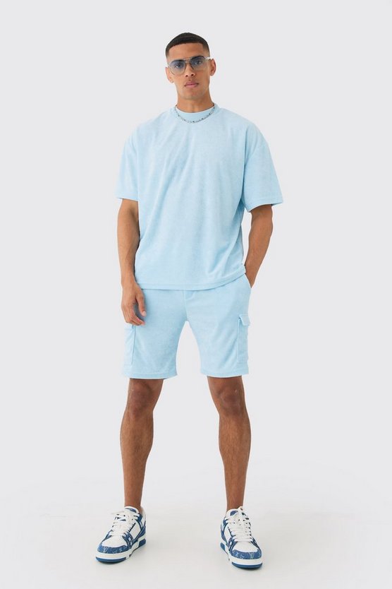 Oversize Frottee T-Shirt & Cargo-Shorts