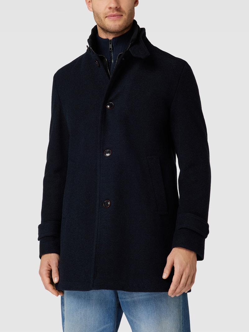 Mantel mit Krageneinsatz Modell 'Richmond' in marineblau