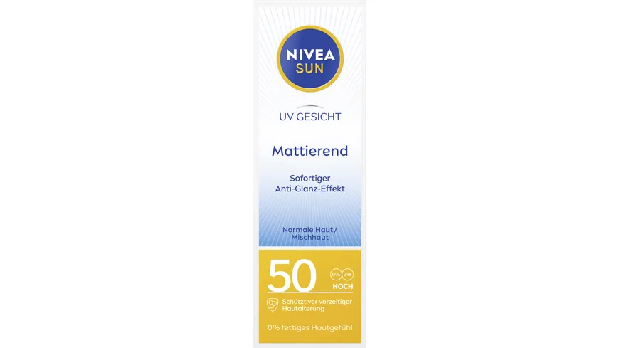 NIVEA SUN mattierender Sonnenschutz Anti-Glanz-Effekt LSF50 50 ml