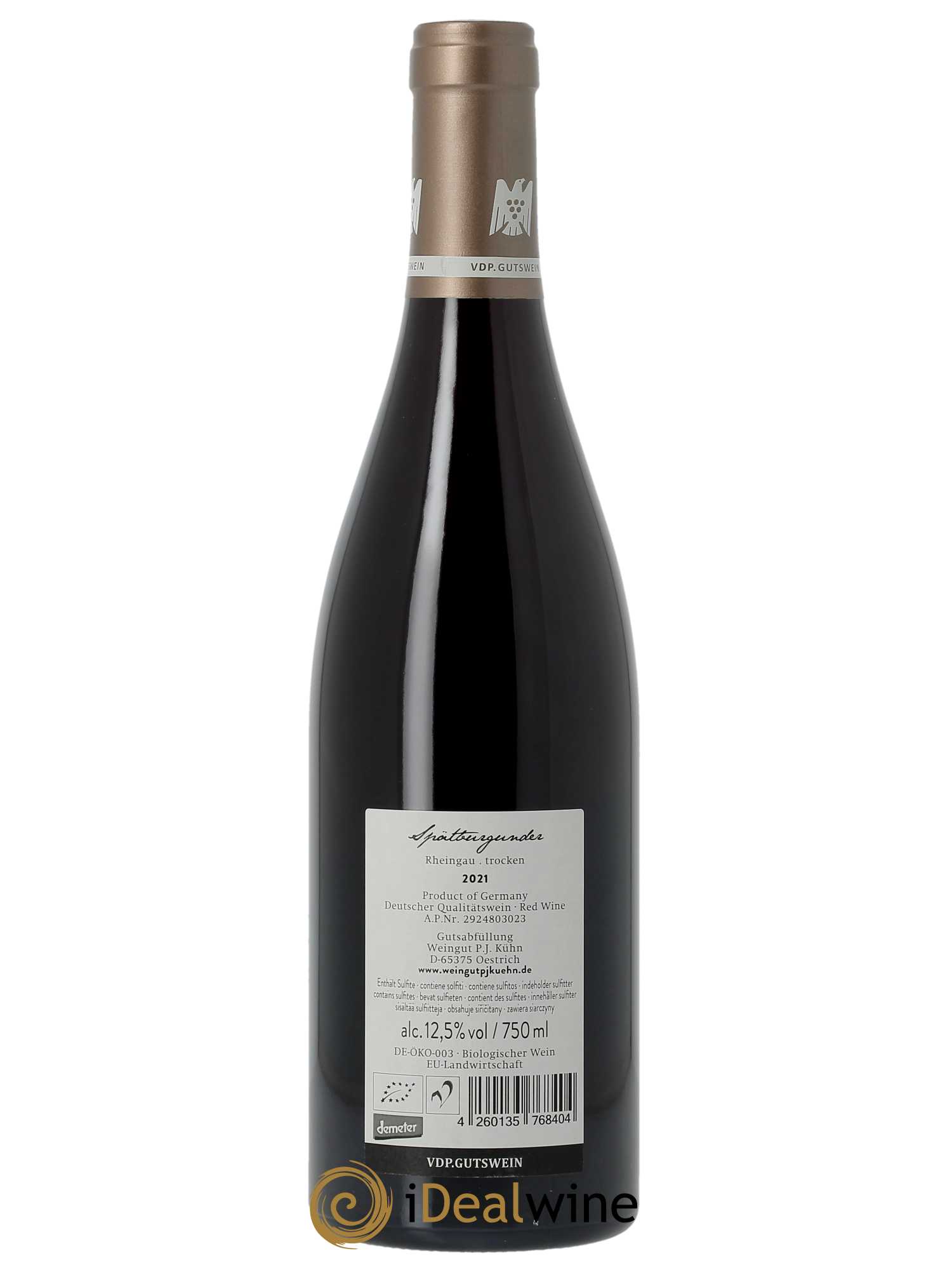 Rheingau Peter Jakob Kühn Spätburgunder Trocken  2021 - Lot de 1 Bouteille