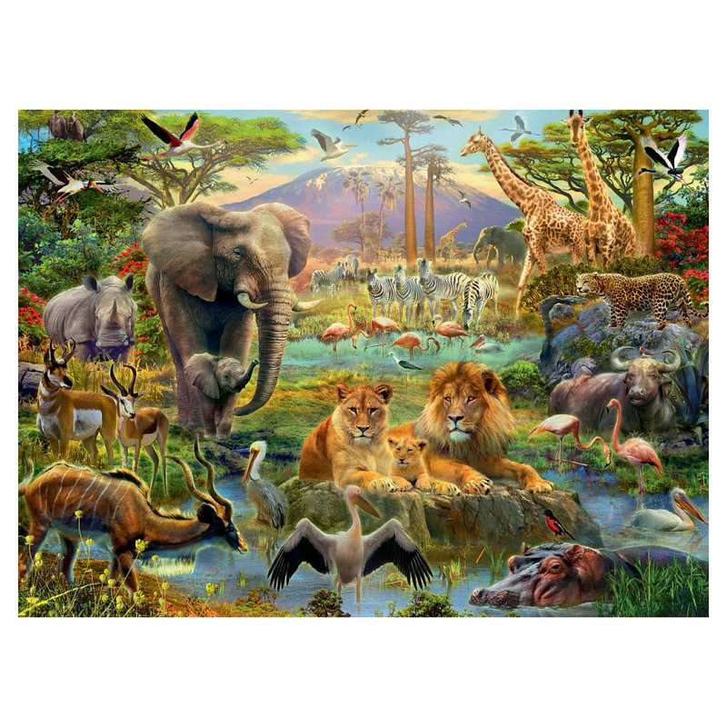 Puzzle Animaux de la savane 200 pièces XXL