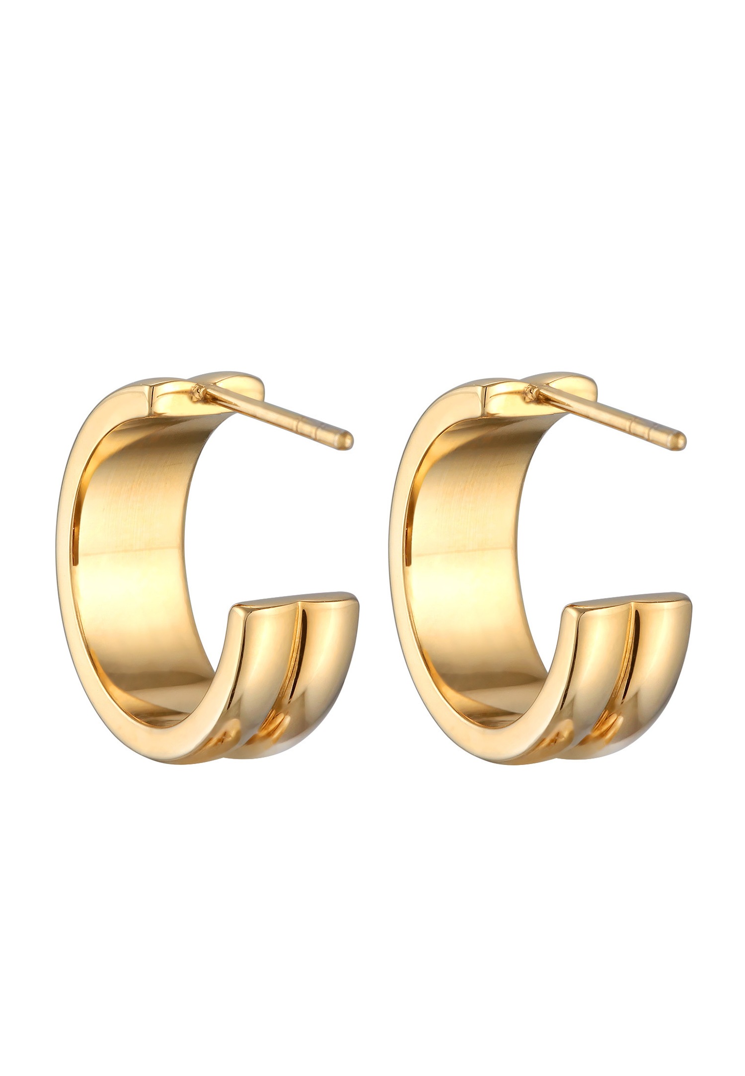 Orecchini a cerchio da donna Elli, vistosi e di tendenza, color oro.