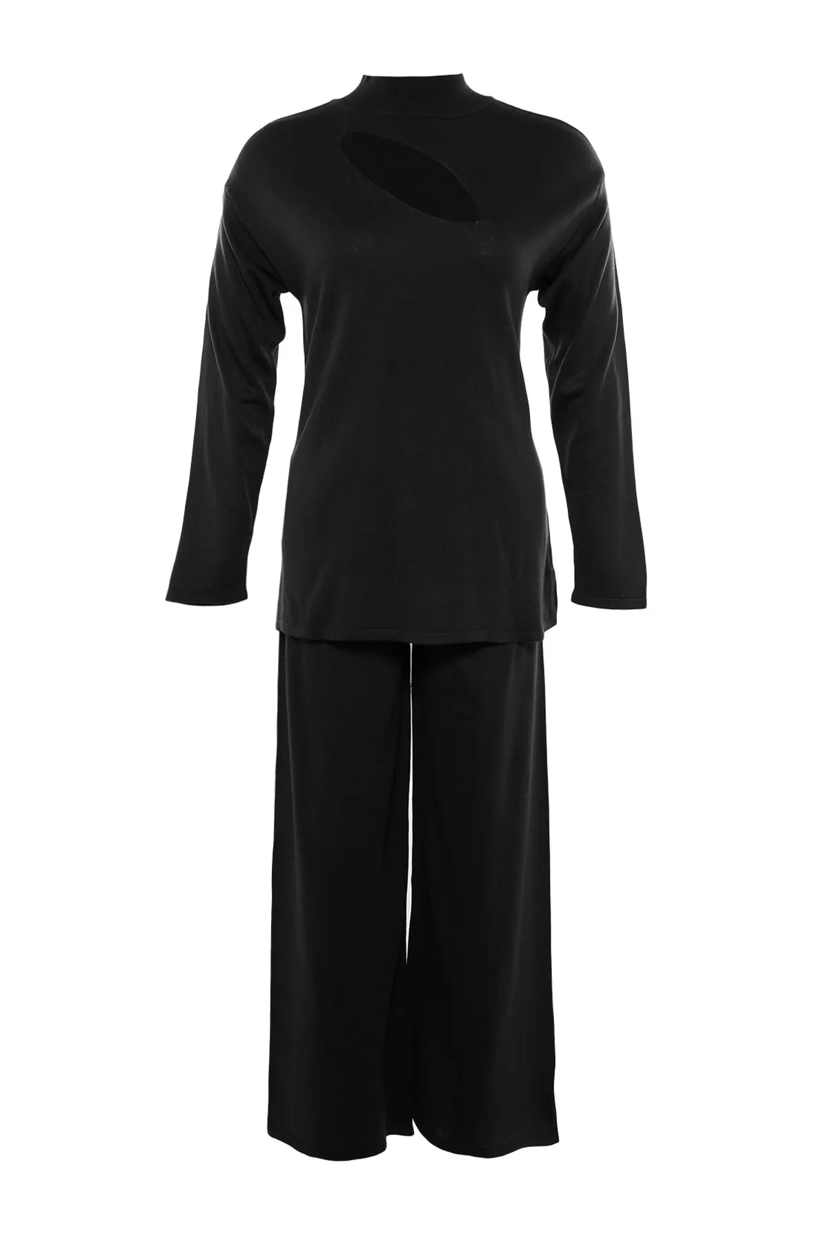 Trendyol Curve  Schwarzes Strickoberteil und -unterteil-Set mit Cut-Outs