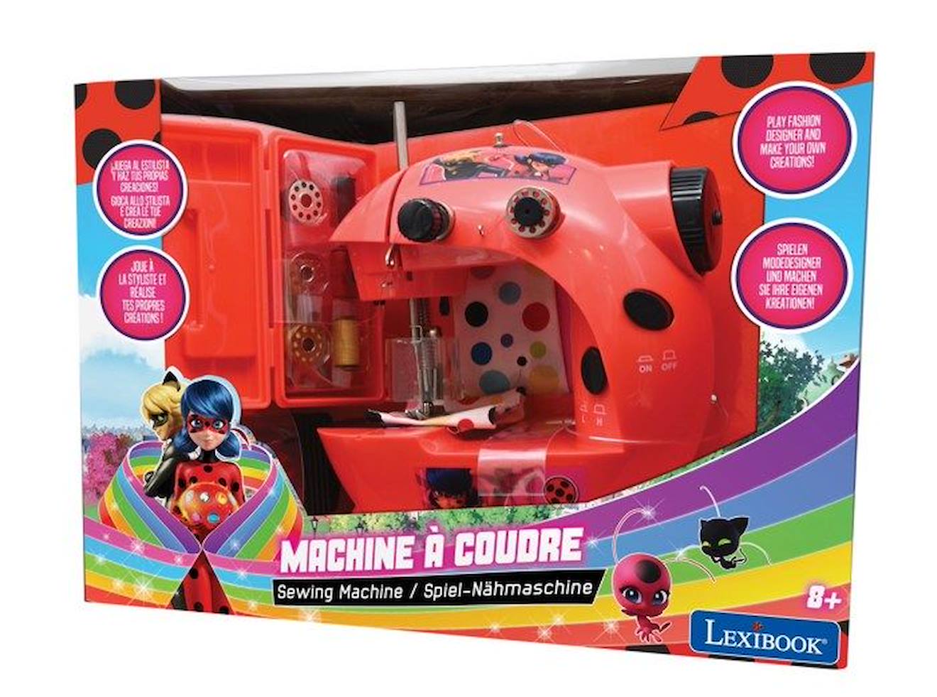 Machine à coudre Miraculous avec boite à accessoires rouge