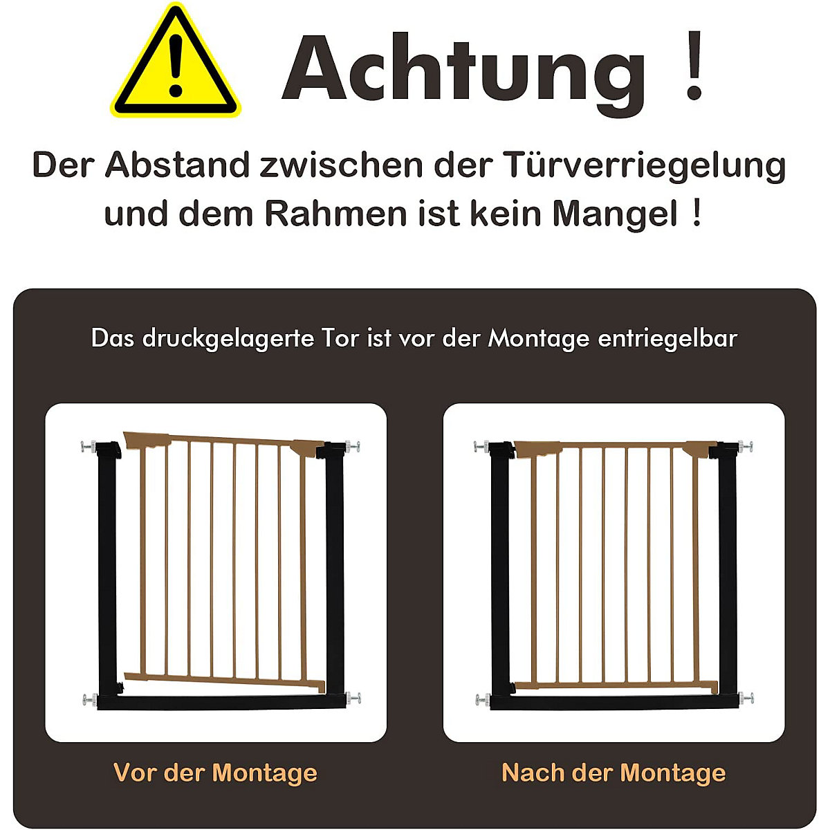 Türschutzgitter Metall 76 cm Höhe ohne Bohren