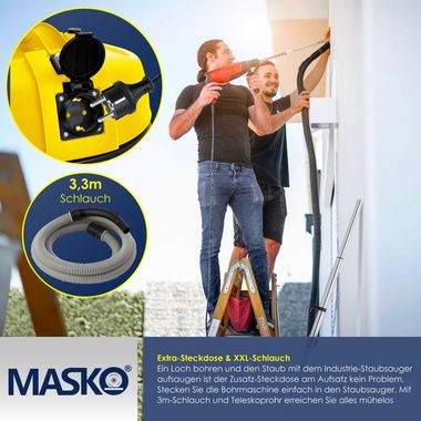 MASKO Industriesauger, 2300 W, 6IN1 Industriestaubsauger Staubsauger Nass Trocken Sauger