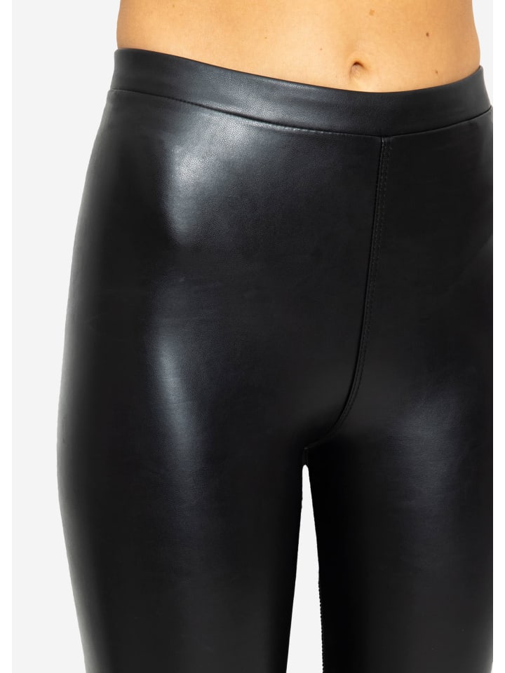 SASSYCLASSY Thermo Leggings in Lederoptik in Schwarz günstig kaufen