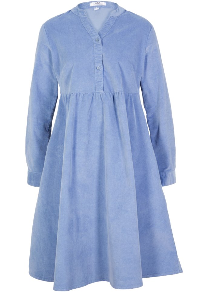 Baumwoll-Cord-Kleid mit Taschen in A-Line, knieumspielend