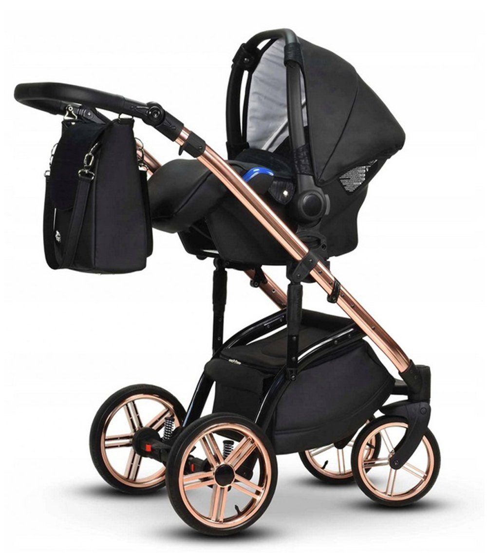 babies-on-wheels Kombi-Kinderwagen 3 in 1 Kinderwagen-Set Vip Lux - 12 Teile - in 16 Farben