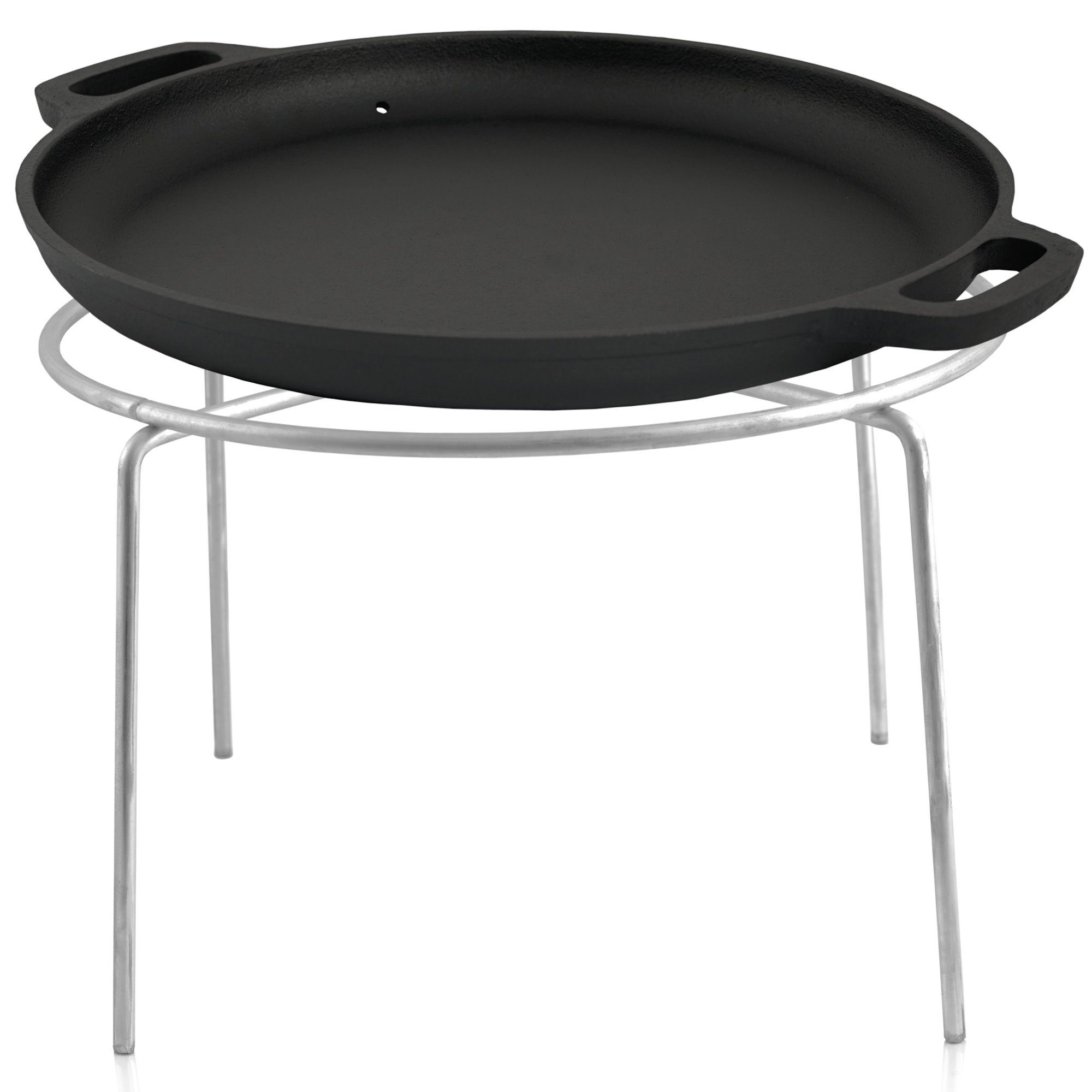 BBQ-Toro Holzkohlegrill Dutch Oven Kit in Holzkiste, 6-tlg. Gusseisen Kochset, Grillzubehör