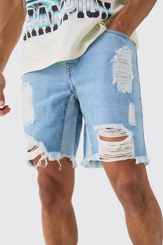 Lockere Jeansshorts in Hellblau