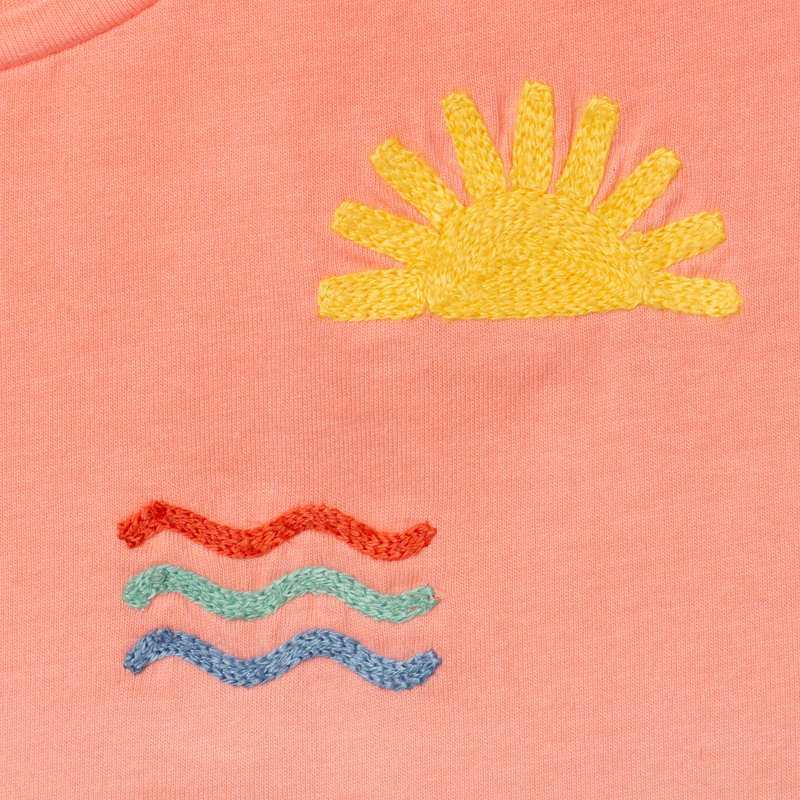 T-shirt fille deep dye brodé orange Catimini